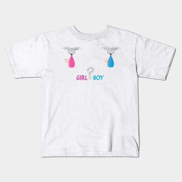 Gender Reveal Boy or girl Kids T-Shirt by sigdesign